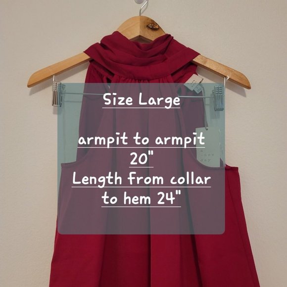 A New Day Womens NWT Satin Halter Top Magenta Pink Back Bow tie Blouse - Picture 5 of 10